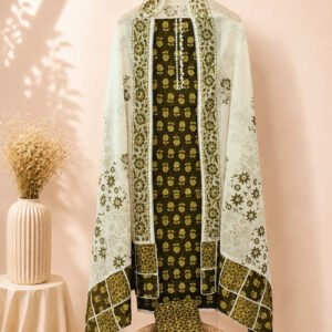 Premium Pure Cotton Unstitched Salwar - Green