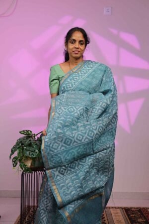 Kota Saree - Light Turquoise Blue