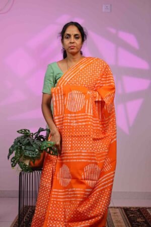 Mul Cotton - Orange with White Lines