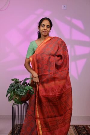 Kota Saree - Brick Orange