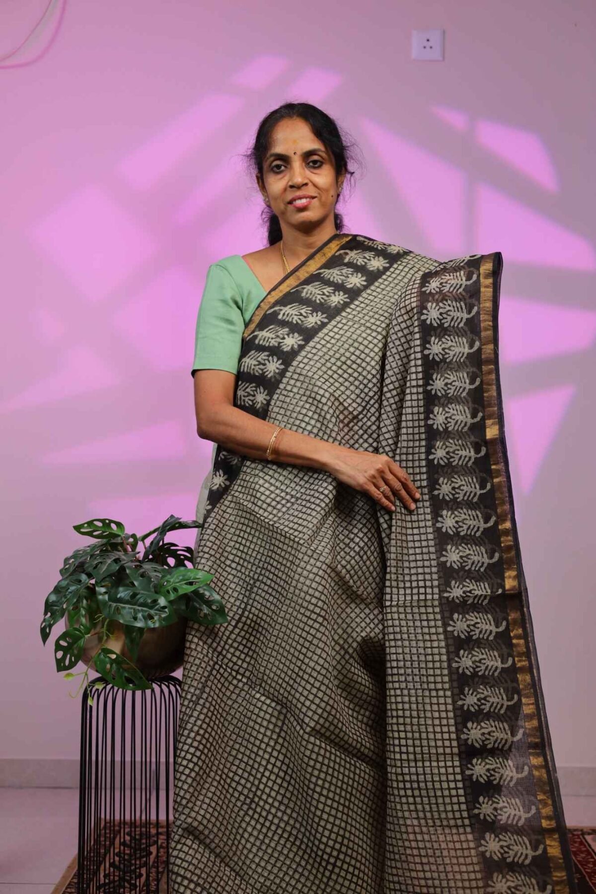 Kota Saree - Black Checks