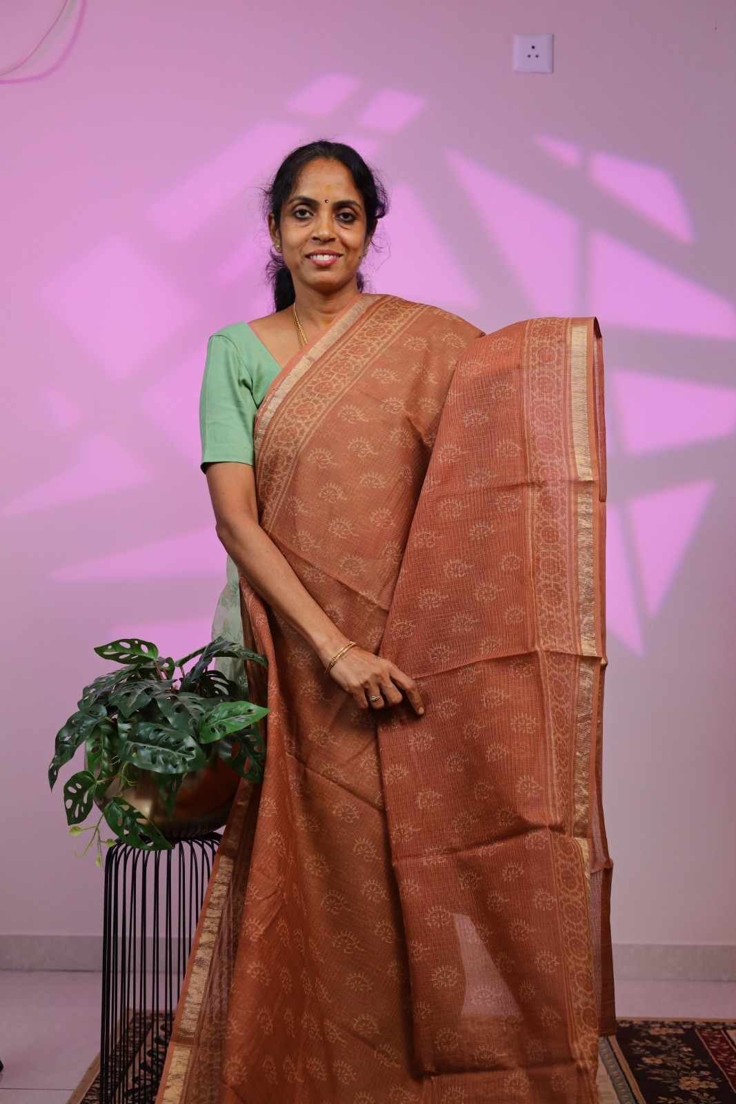 Kota Saree - Honey Brown
