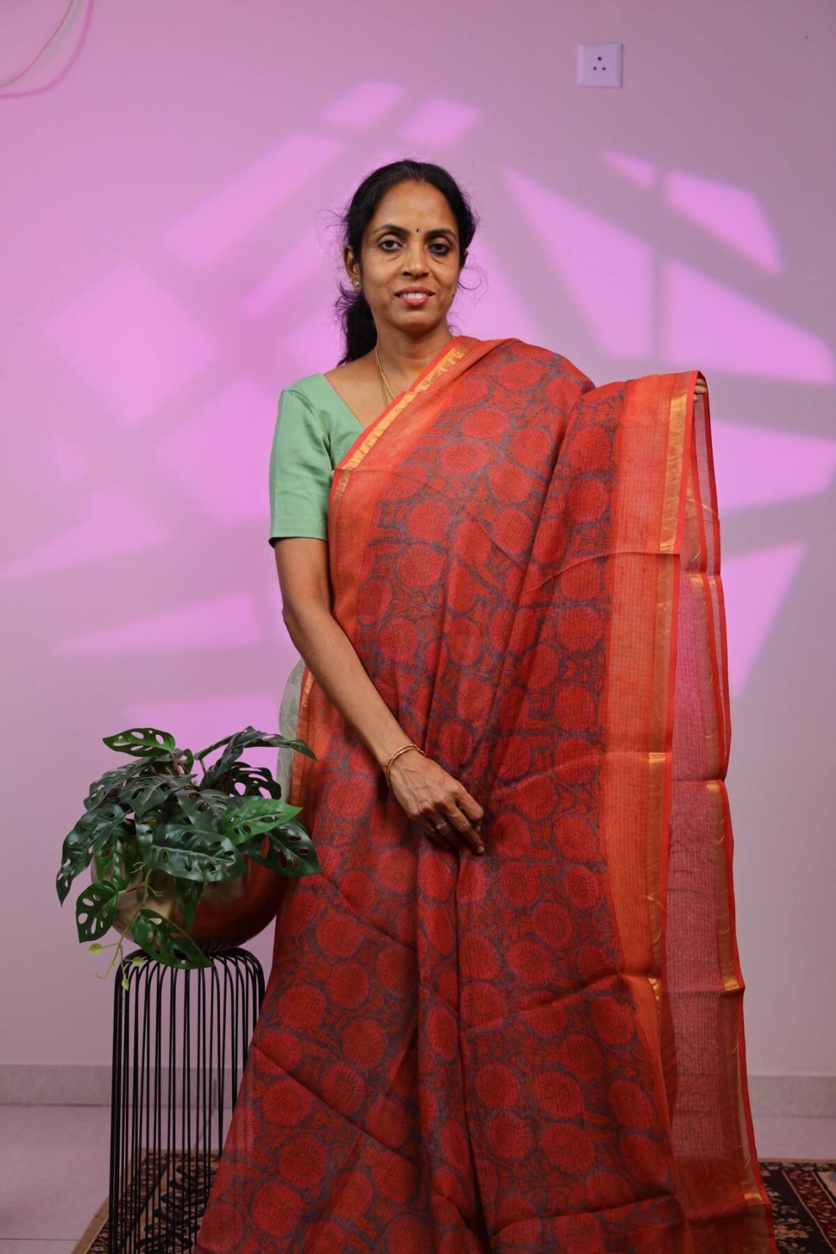 Kota Saree - Brick Orange