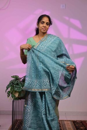 Kota Saree - Light Turquoise Blue