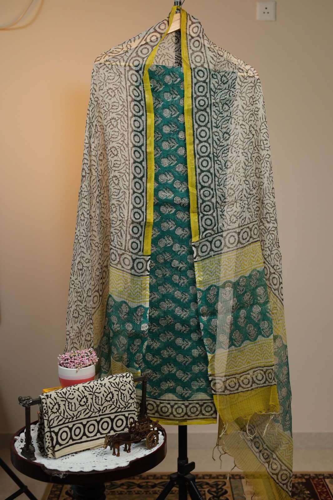 Kota Doriya Salwar - Emerald Green